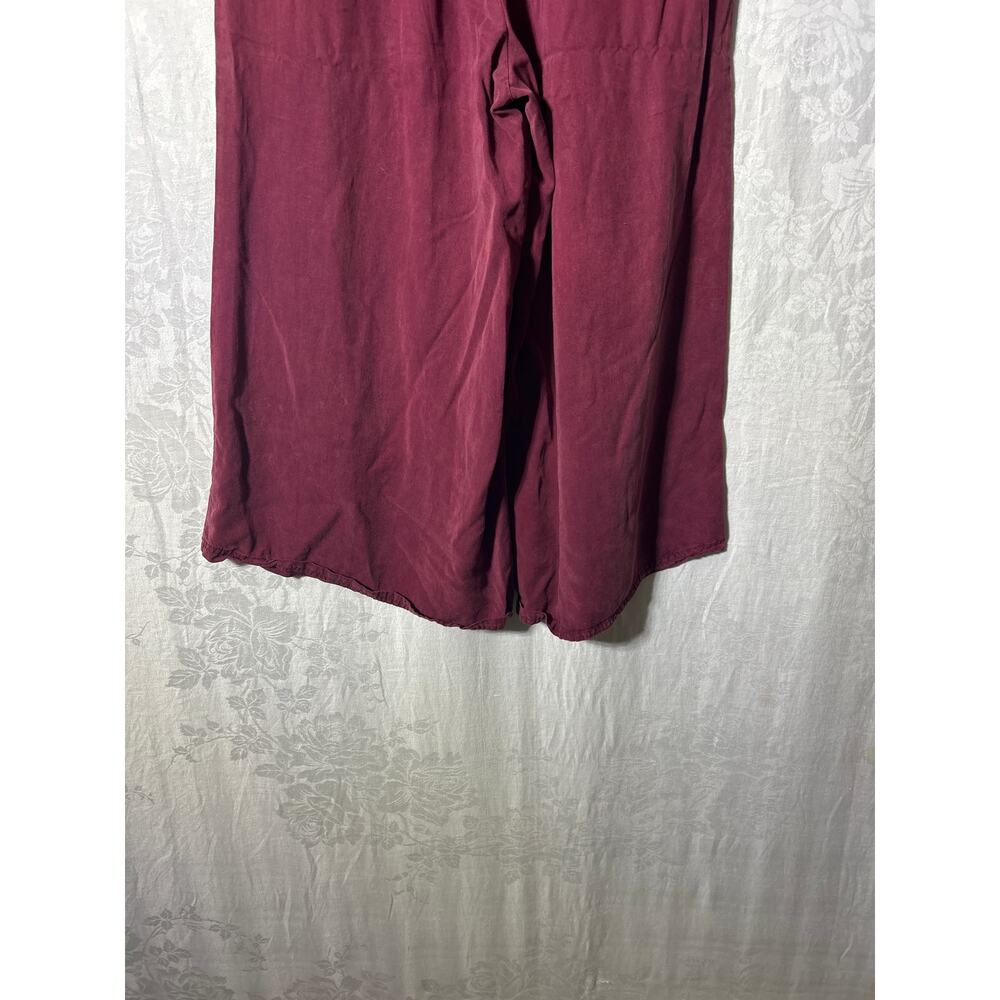 Saturday Sunday Anthropologie Wide Leg Pants Small Burgundy Chambray - Picture 8 of 11